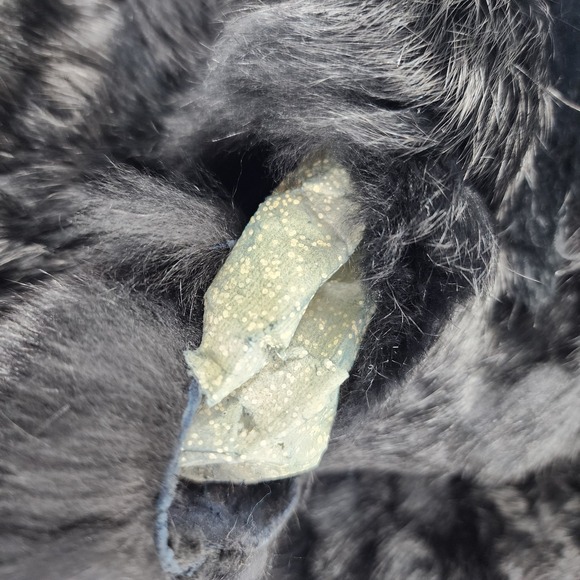 Custom WOMENS SIZE L 100% Dyed Rabbit Fur Black Jacket Lined VINTAGE 90s - Picture 4 of 16